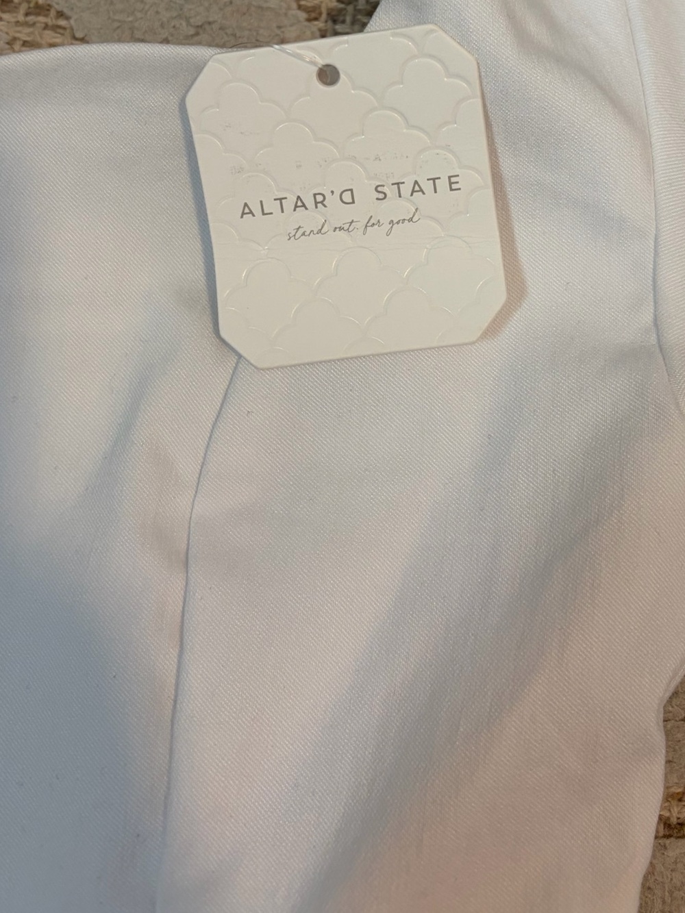 Altar’d State White Square Neck Puff Sleeve Mini Dress - Picture 3 of 5